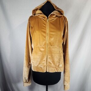 Fabletics L Light‎ Honey Donna Velour Hoodie Kangaroo Pocket Elastic Hem